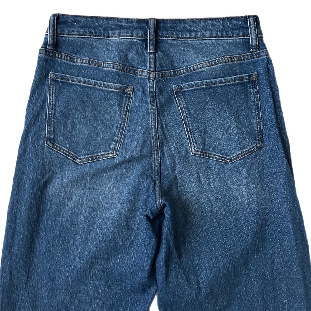 Quince Bella Stretch Barrel Jeans Atlantic Blue High Rise Wide Leg Size 30 - Picture 5 of 8